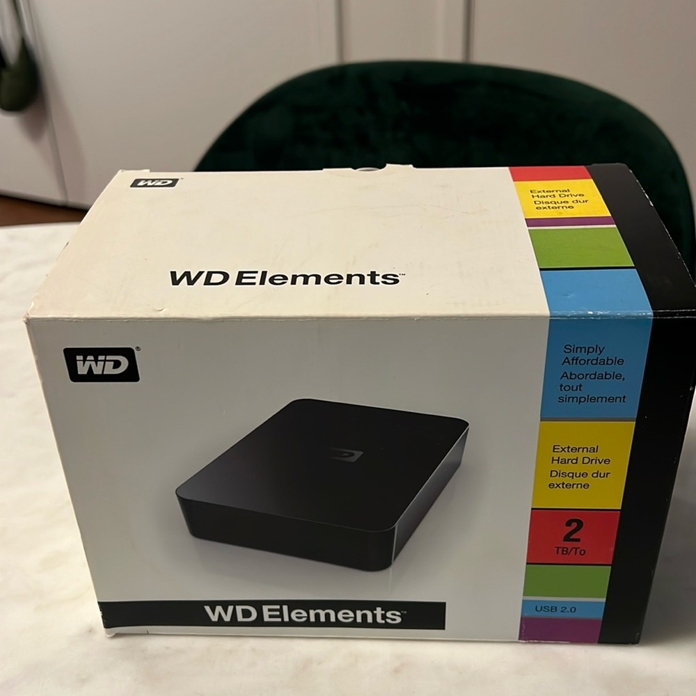 🆕Brand new in box Western digital elements, external hard drive with USB 2.0